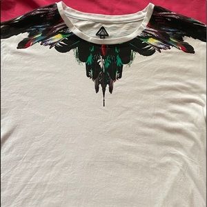 White Feather print shirt